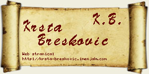 Krsta Brešković vizit kartica